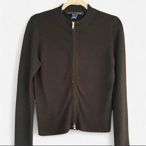 French Connection Black Knit Full-Zip Sweater size Small